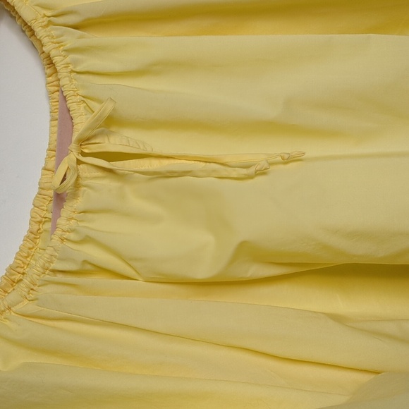 $2-Vintage Peasant Blouse – Buttercream Yellow Puff Sleeve Boho Prairie Top - Picture 10 of 13